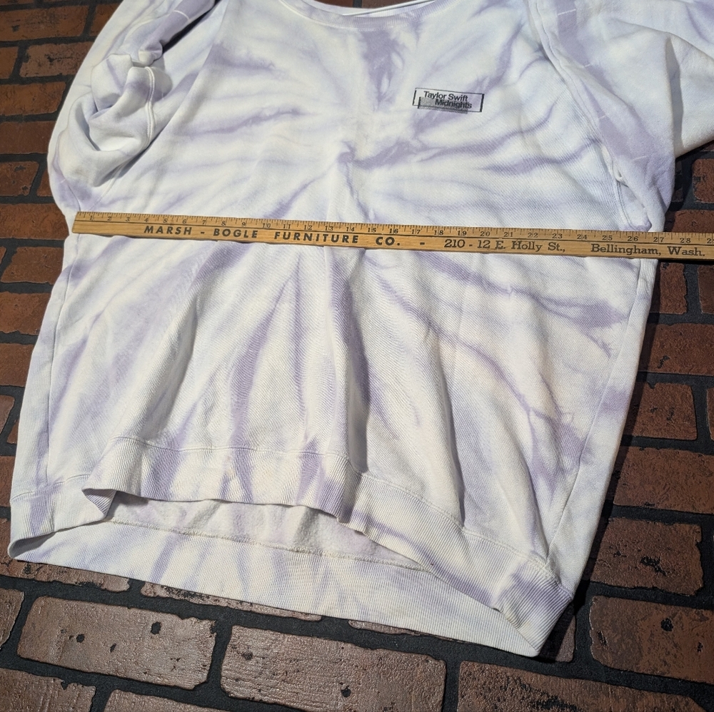 Taylor Swift Midnights Promo 3X Off Shoulder Crewneck Tie Dye Cozy Sweatshirt - Picture 9 of 13